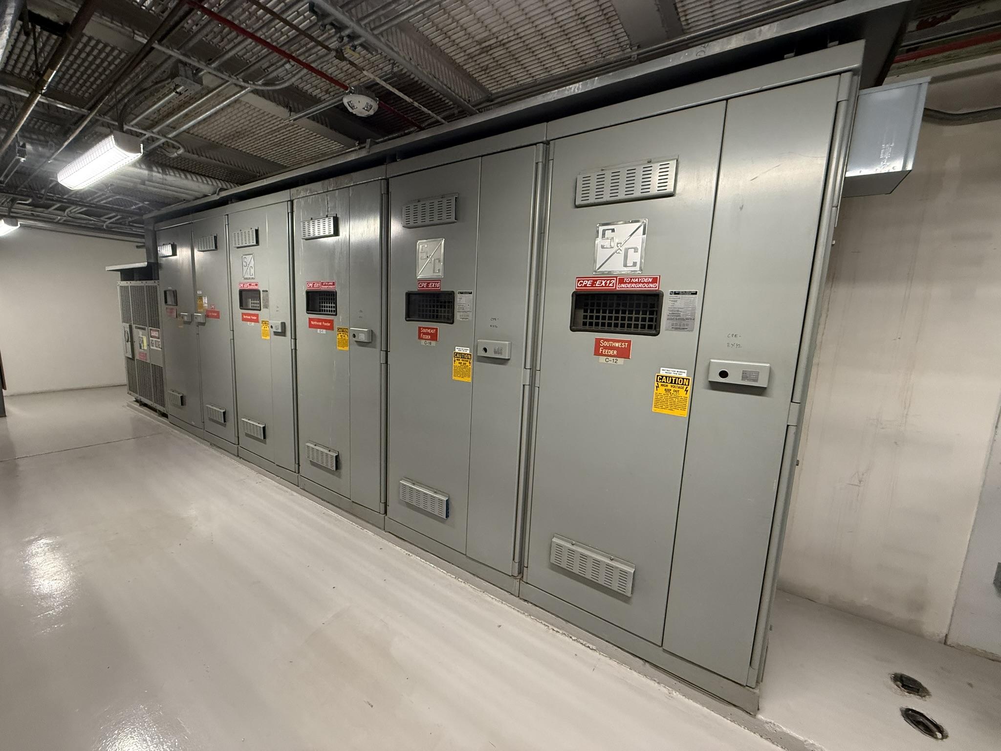 Integrated electrical switchgear in an engineering facility