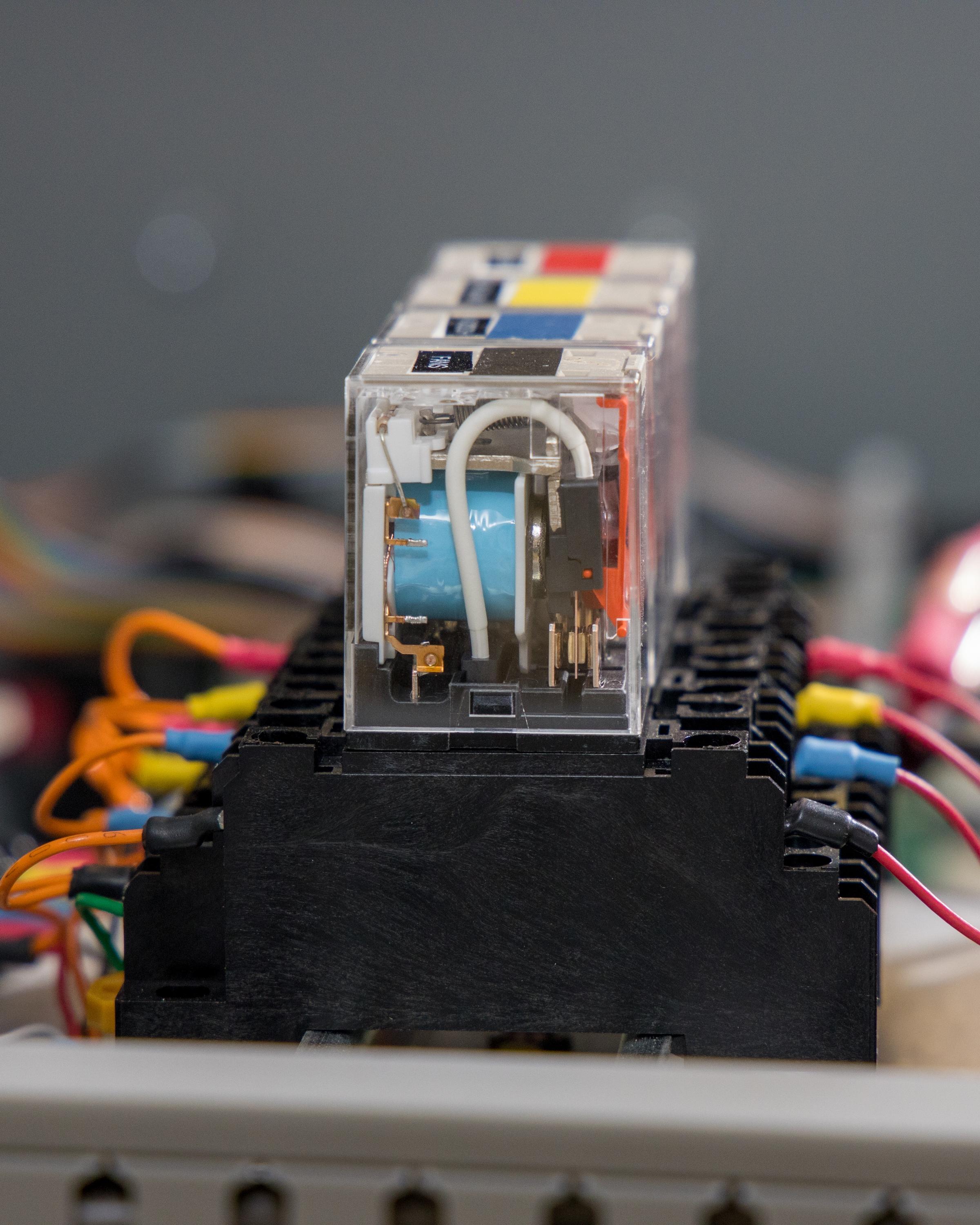 Close view of a battery pack and its power electronics